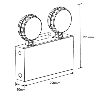 Аварийный светодиодный потолочный светильник Twin Spots White 2.5W 130mm CRI70 5700k