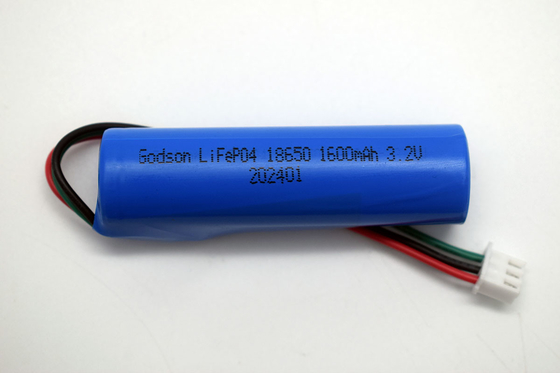 LiFePO4 18650 Аварийное освещение Литийная батарея 1600mAh 3.2V Тип палочки с NTC разъемом JST-XH-3P UL1007