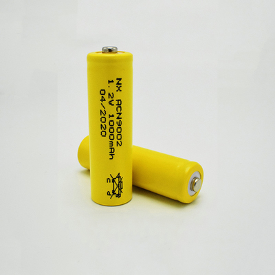 Тип ручки желтых гальванических элементов перезаряжаемые AA1000mAh PVC 1,2 v Nicd