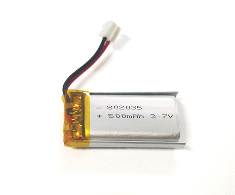 Батарея 500mAh 3.7V полимера лития 802035 со стабилизированным представлением