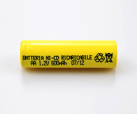 PVC AA600mAh батареи CD Ni 16.6g 1,2 v перезаряжаемые желтый