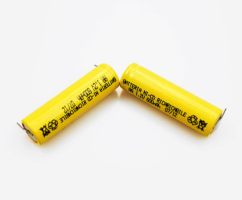 PVC AA600mAh батареи CD Ni 16.6g 1,2 v перезаряжаемые желтый