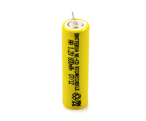 PVC AA600mAh батареи CD Ni 16.6g 1,2 v перезаряжаемые желтый